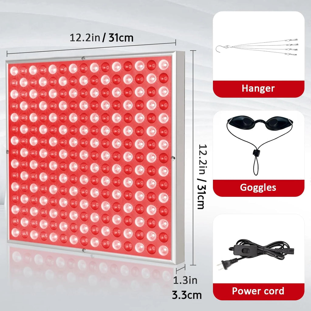 Red-Light-Therapy-Device-45W LED Panel Deep 660nm and Near-Infrared 850nm LED Light Combo for Skin Beauty,Pain Relief of Muscles