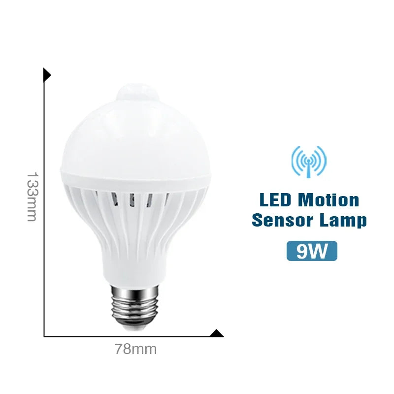 Led PIR Motion Sensor Lamp 220V 3W 5W 7W 9W 12W LED Bulb With Sound Sensor E27 Infrared Radiation Motion Detector Security Light
