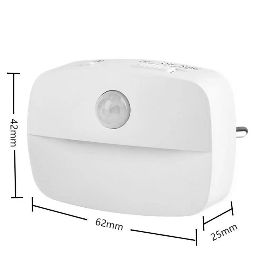 Motion Sensor Induction Light Wireless EU US Plug Mini LED Night Light Energy Saving Battery Operated Bedside Night Lamp Kitchen