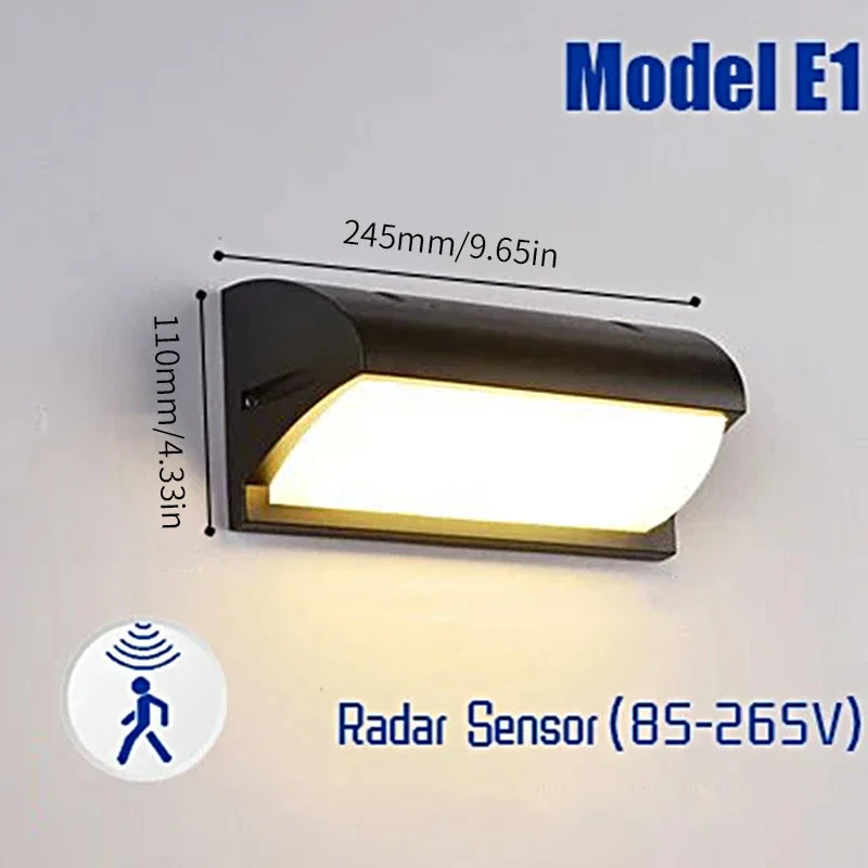 LED Lights AC85-265V Motion Sensor Light Led Outdoor Wall Light Porche Balcony Garden Courtyard Lamp Retro Living Room Bedroom