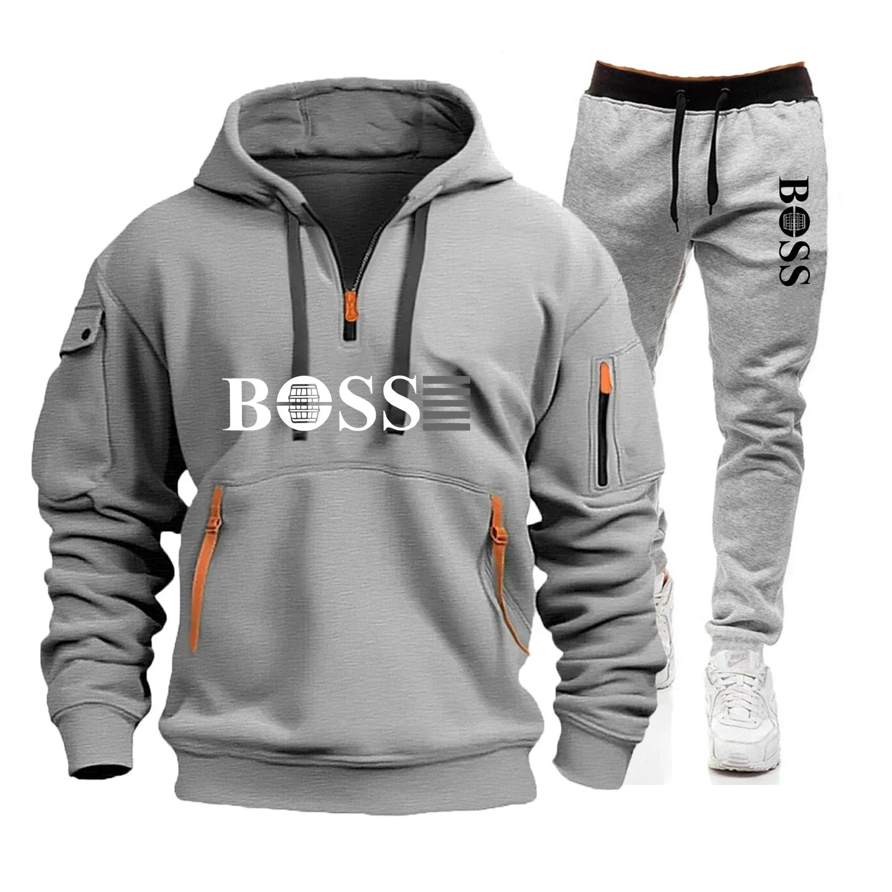 Men's Windproof Pullover Hoodie & Jogger Set