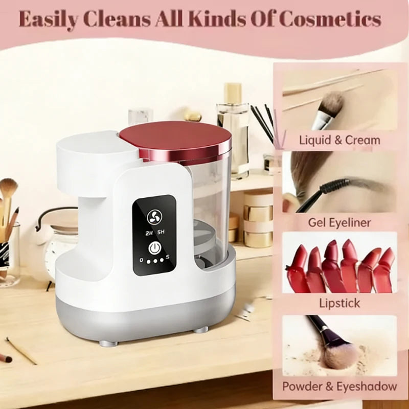 USB Electric Makeup Brush Cleaner 3-in-1 with Automatic Quick-Drying Support Device - Makeup Brush Cleaning And Drying Book Tool