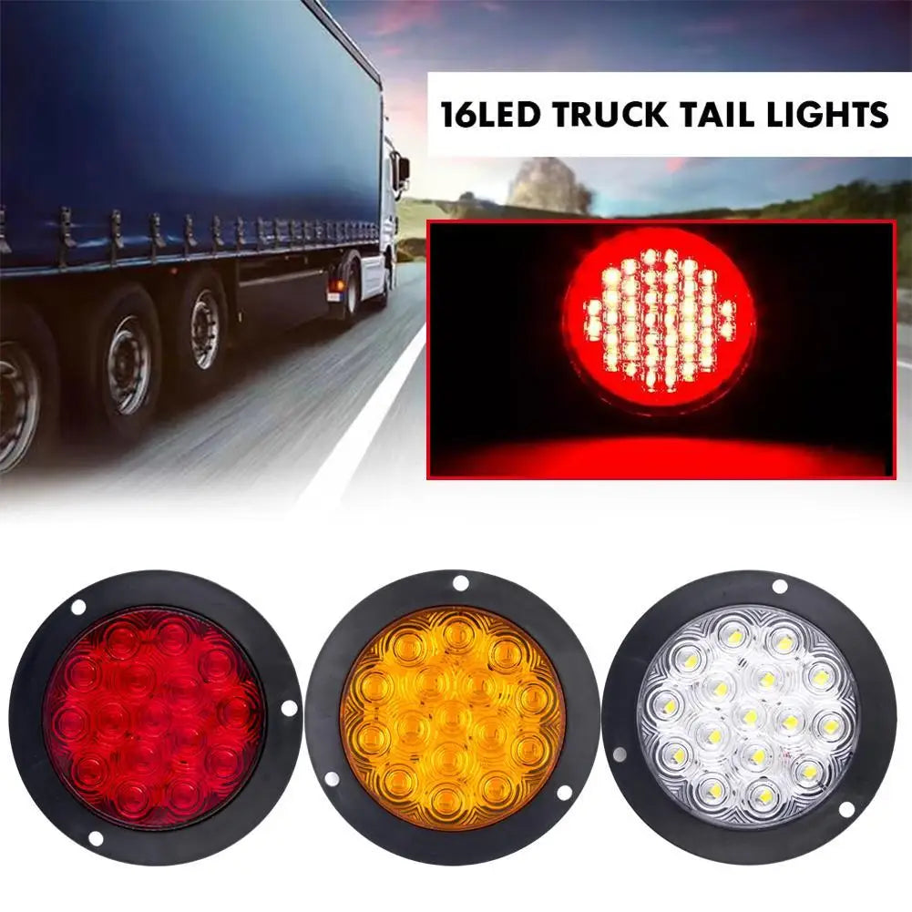 12V 24V Car Round LED Rear Tail Light Brake Stop Side Warning Reverse Truck Reflector Running Indicator Marker Trailer Lamp I0J7