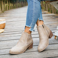 New Women Shoes Retro High Heel Boots Female Slip on Mid Heels Casual Comfortable Western Boots for Women Plus Size