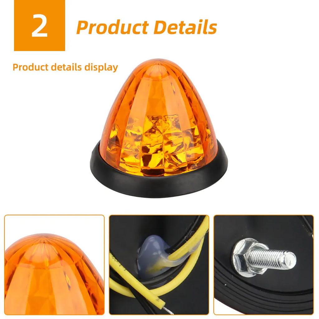 24V Truck Roof Light Warning Dome Lights for Trailer Lorry Tractor Clearance Lamp Van Side Marker Lights Amber Red White