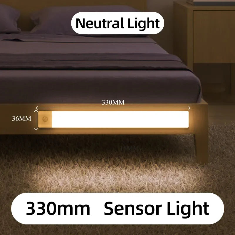 LED Motion Sensor Light Cabinet Lamp Wireless Dimmable LED Wall Lights Type-C Rechargeable Lights Kitchen Wardrobe Closet Aisle