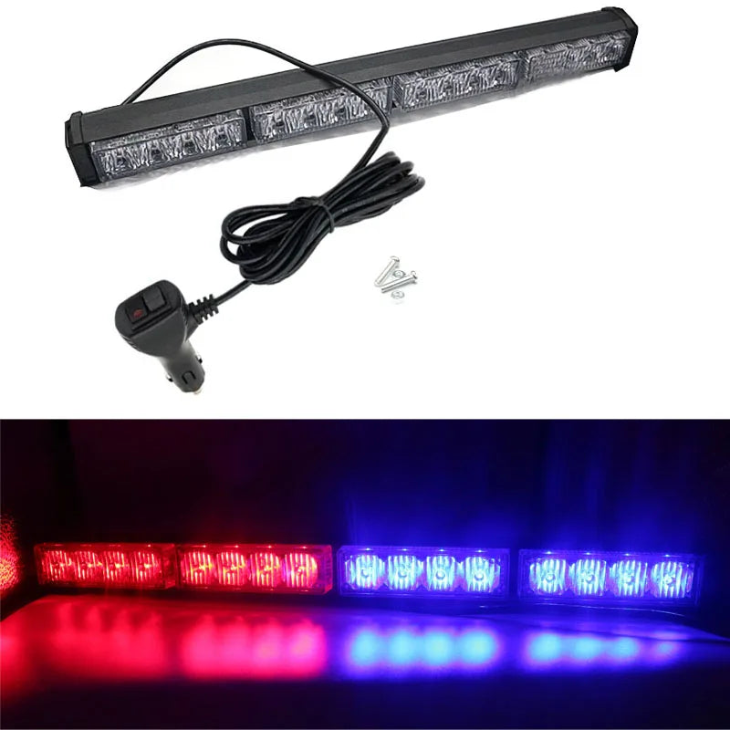 12V 24V 4LED*4 Red Blue Strobe Light Bar Traffic Advisor Warning Emergency Light Flashing Lights For Trucks Vehicles
