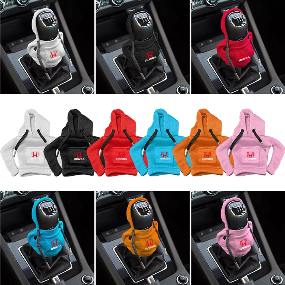 Hoodie Car Gear Shift Knob Cover Handle Change Lever Sweatshirt Cover For Honda Accord Civic CR-V Fit Jazz Odyssey Accessories