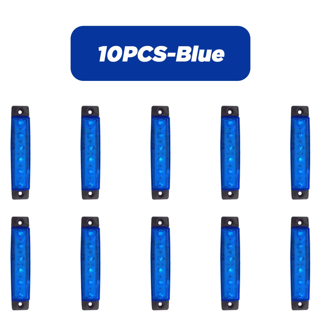 10PCS 12V-24V Led Side Marker Indicator Car Lights Front Rear for Trucks Cab RV Trailer  Amber/Red/White/Green/Blue