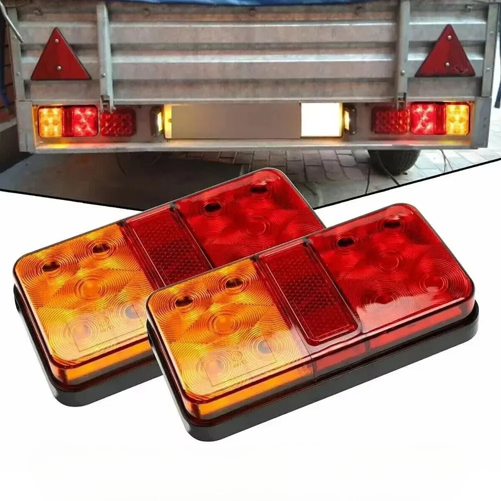 2Pcs 12V/24V/12-80V LED Truck Tail Lamp Taillight Turn Signal Indicator Stop Lamp Rear Brake Light For Car Truck Trailer Ca Y4P9