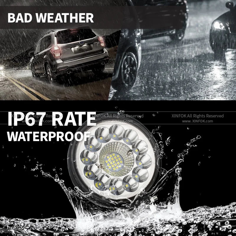 Truck Led Light Round 12v 24v For Auto Car Vehicle 4x4 Off Road Barra Work Driving Light