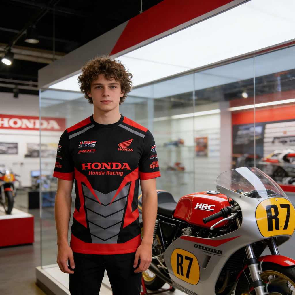 Honda Moto Speeds Short Sleeved Team Racing Merchandise Mens Tshirts Racing Sports Casual Short Sleeved Fans Watching The Race