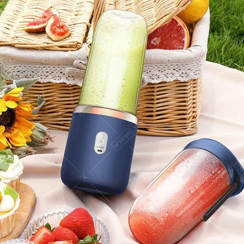 WXCOO Juicer Cup Set Automatic Smoothie Blender with 6 Blades Mixer Machine Portable Orange Fruit Squeezer Lemon Travel Mixer