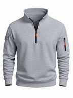 Men's High-Neck Half-Zip Windproof Sweatshirt