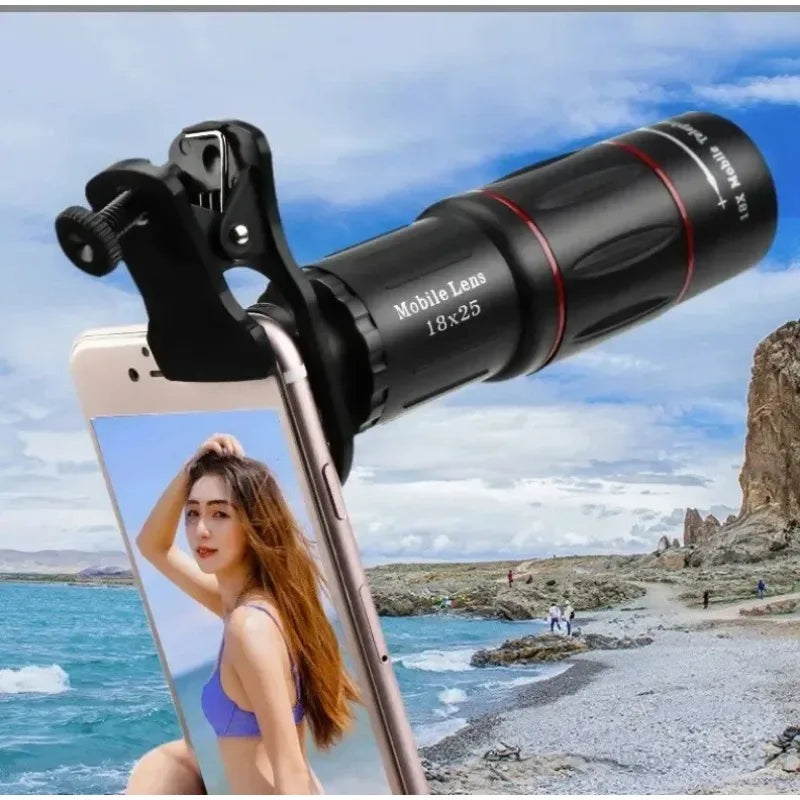 Universal 18x Magnification Telephoto Lens Clip-On Mobile Phone Camera Lens for Concerts - External Zoom