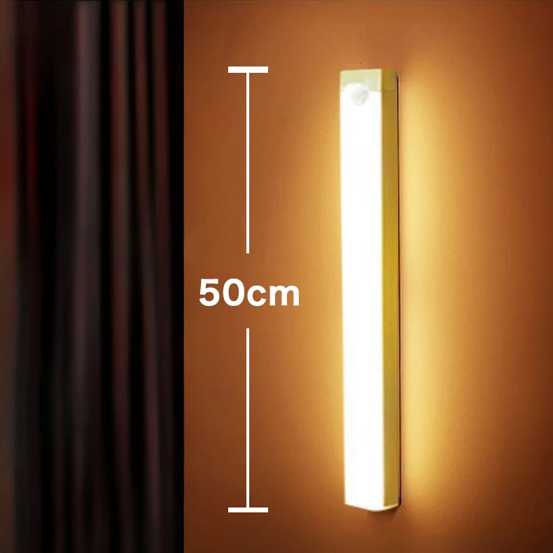 10-50cm Motion Sensor Light Night LED Lamp USB Battery Wall For Home House Room Bedroom Kitchen Wireless Decor Indoor Bathroom