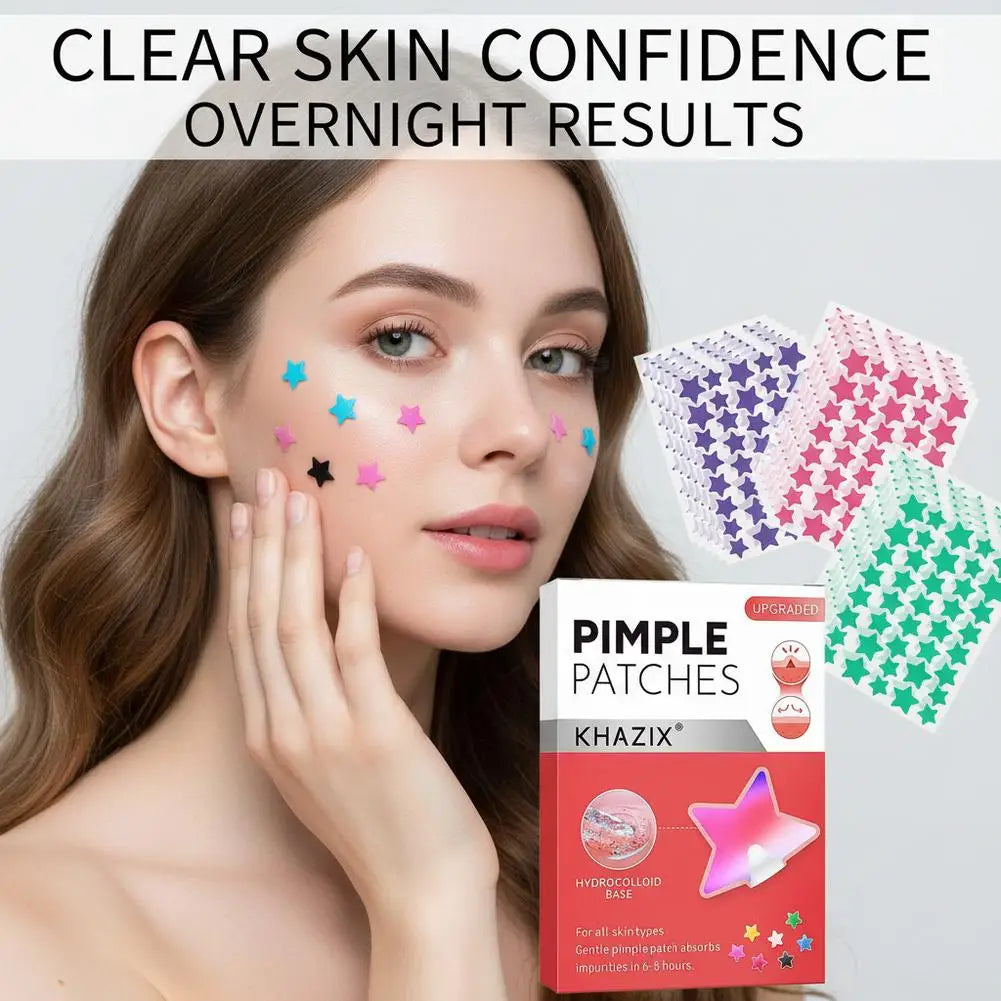 280pcs Hydrocolloid Pimple Patches Colorful Star Facial Acne Patches Invisible Ultra-thin Pimples Cover Patches Daily SkinCare