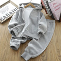 Teen Boys Sport Clothing Set Spring Autumn New Solid Color Letter Hooded Zipper Coat+Pants 2Pcs For 4-14Y Kids Casual Tracksuit