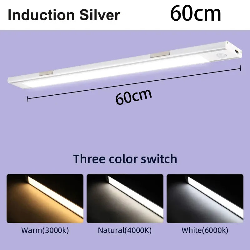 LED Motion Sensor Cabinet Light with USB Plug Dimmable Sensor Tube Light for   Bedroom Wardrobe 3Colors Night Lamp Decor