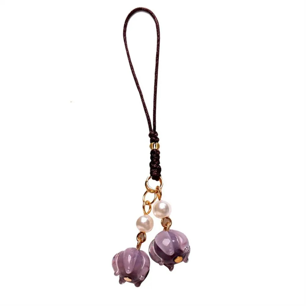 Strap Phone Accessories Chinese Style Phone Lanyard Bodhi Lotus Flower Keychain Bag Pendant Cell Phone Lanyard