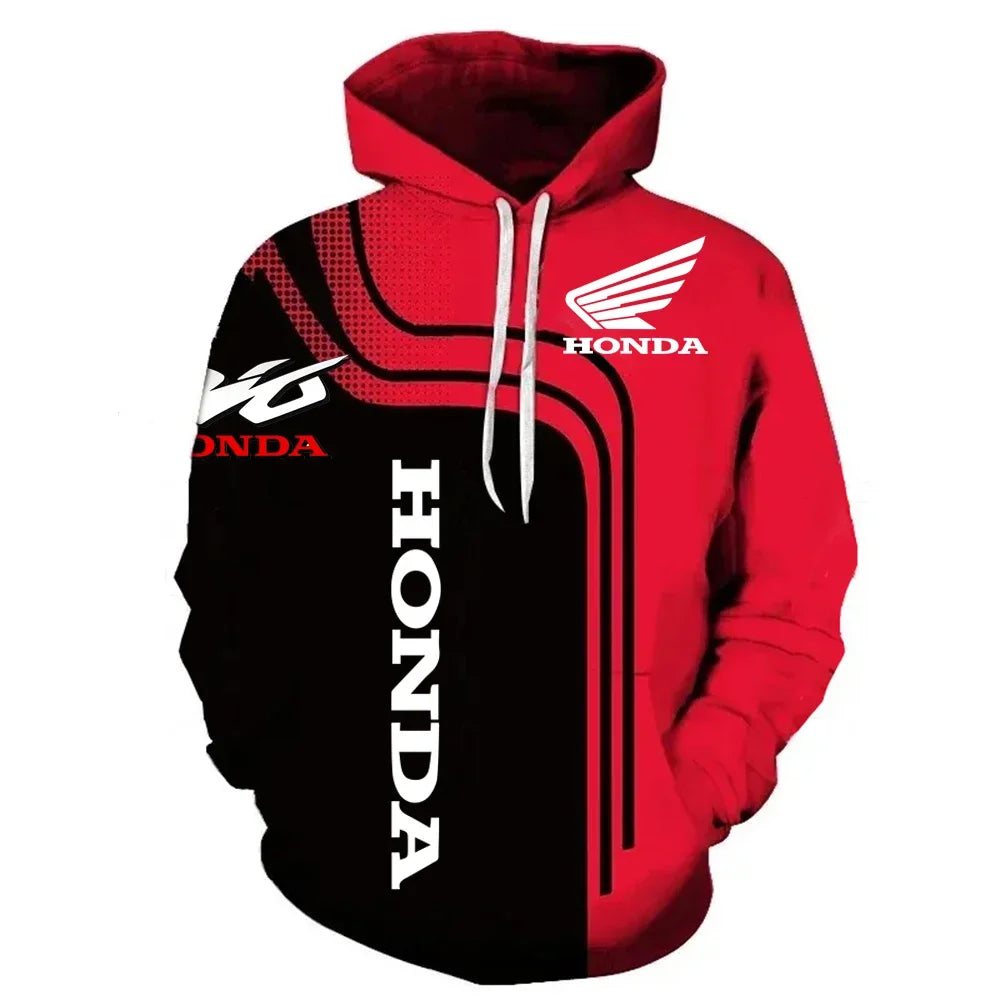 Honda Hoodie Streetwear Fashion Honda Logo 3D Print Men's Hooded Sweatshirt Large Size Outdoor Sport Clothing Honda Racing Suit