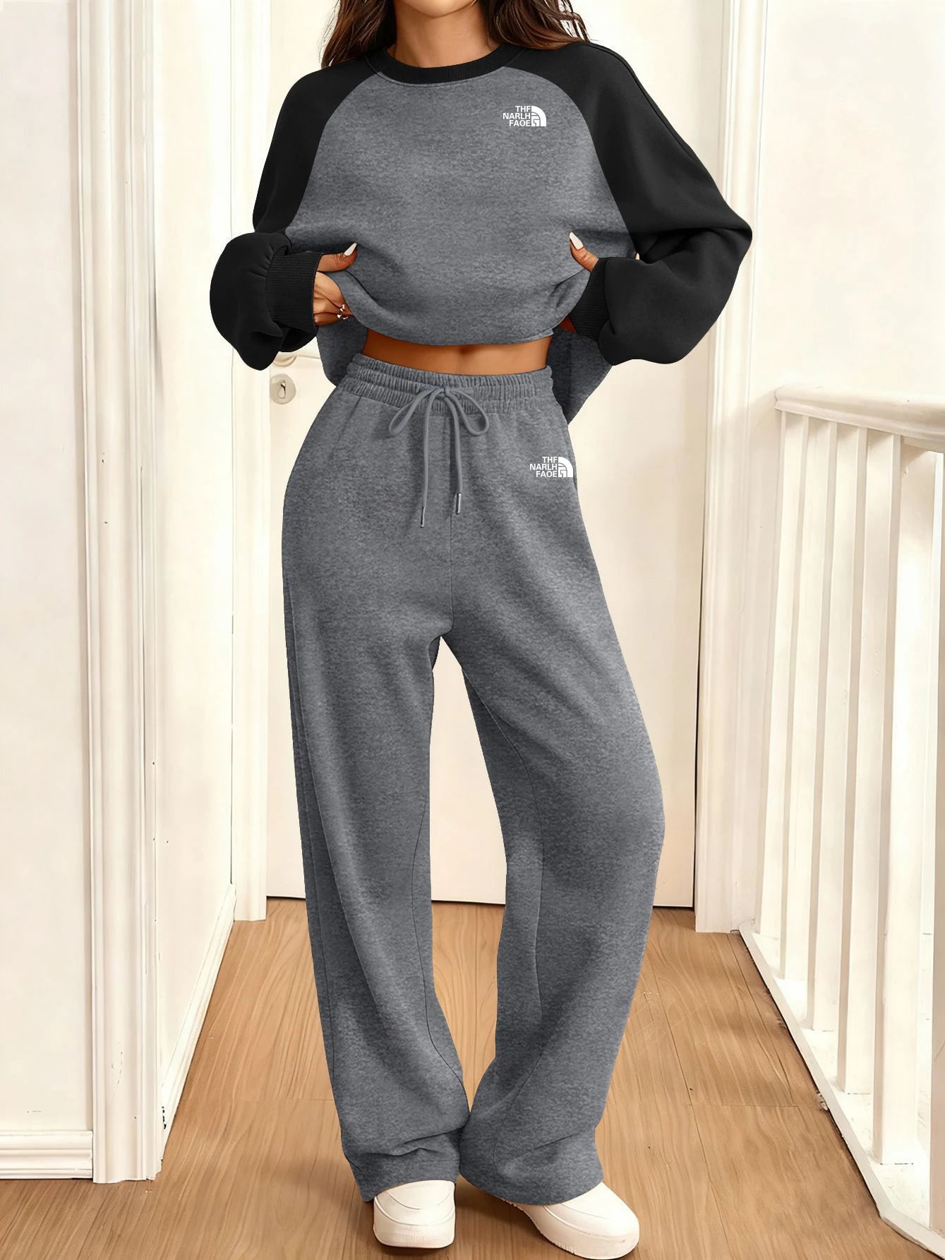 2026 Women's Tracksuit Autumn Fashion Round-Neck Sweatshirt Two Pieces Outfit Comfortable Daily Street Fitness Jogging Suit