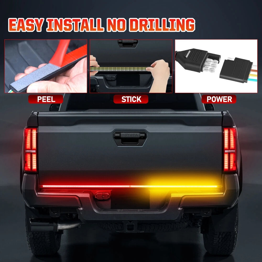 12V 60 Inch Car Brake Turn Signal Light LED Warning Lamp Strip for Pickup Truck Rear Tail Running Reverse Double Flash Light