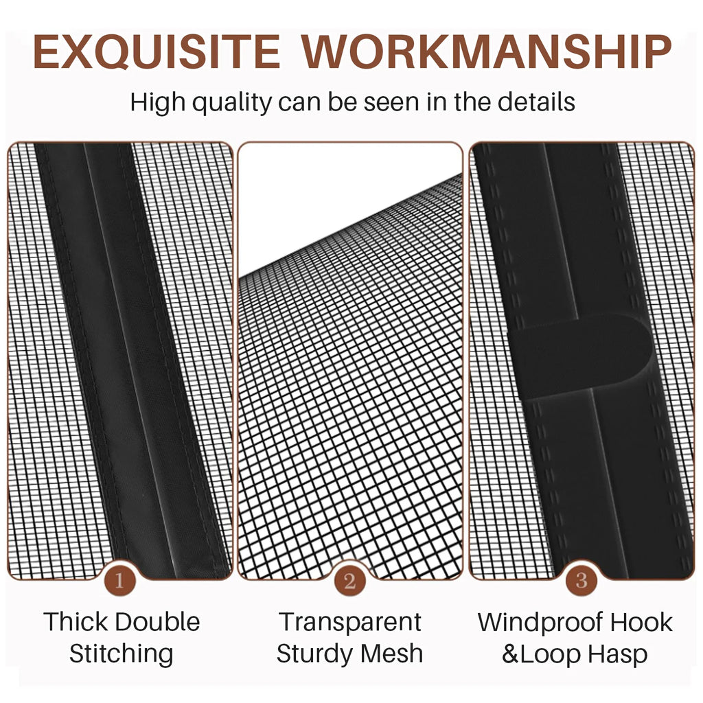 Magnetic Screen Door for Sliding & French Doors Double-Sided Opening Screen Reinforced Mesh with Strong Magnets for Large Front