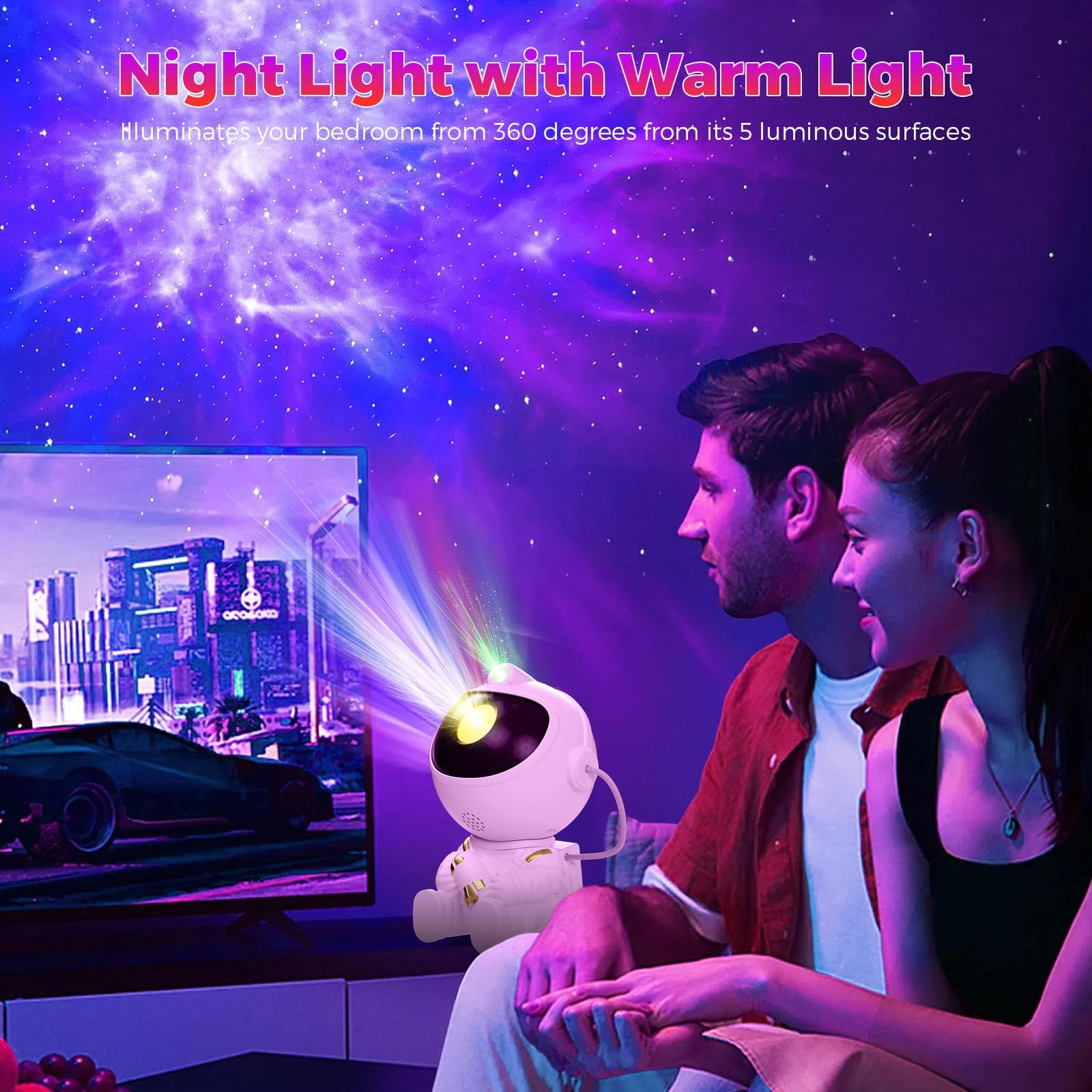 Astronaut LED Star Projector Night Light — Bluetooth Galaxy Lamp