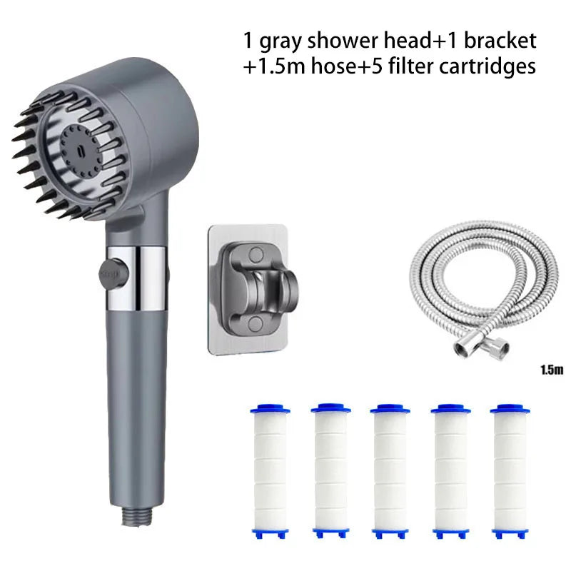 Shower Head Shower Filter with Four Modes Bathroom Accessories Head Massage Shower Accessories Shower Knobs Home Furnishings