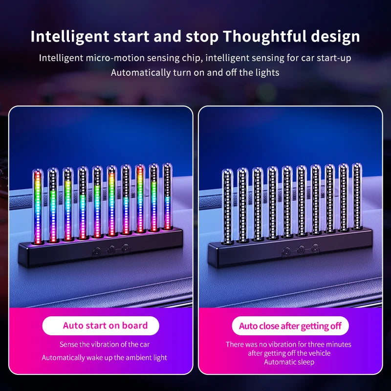 RGB Music Rhythm Light Sound Activated LED Equalizer Pickup Light for Car Desktop E-Sports Room Ambient Decor