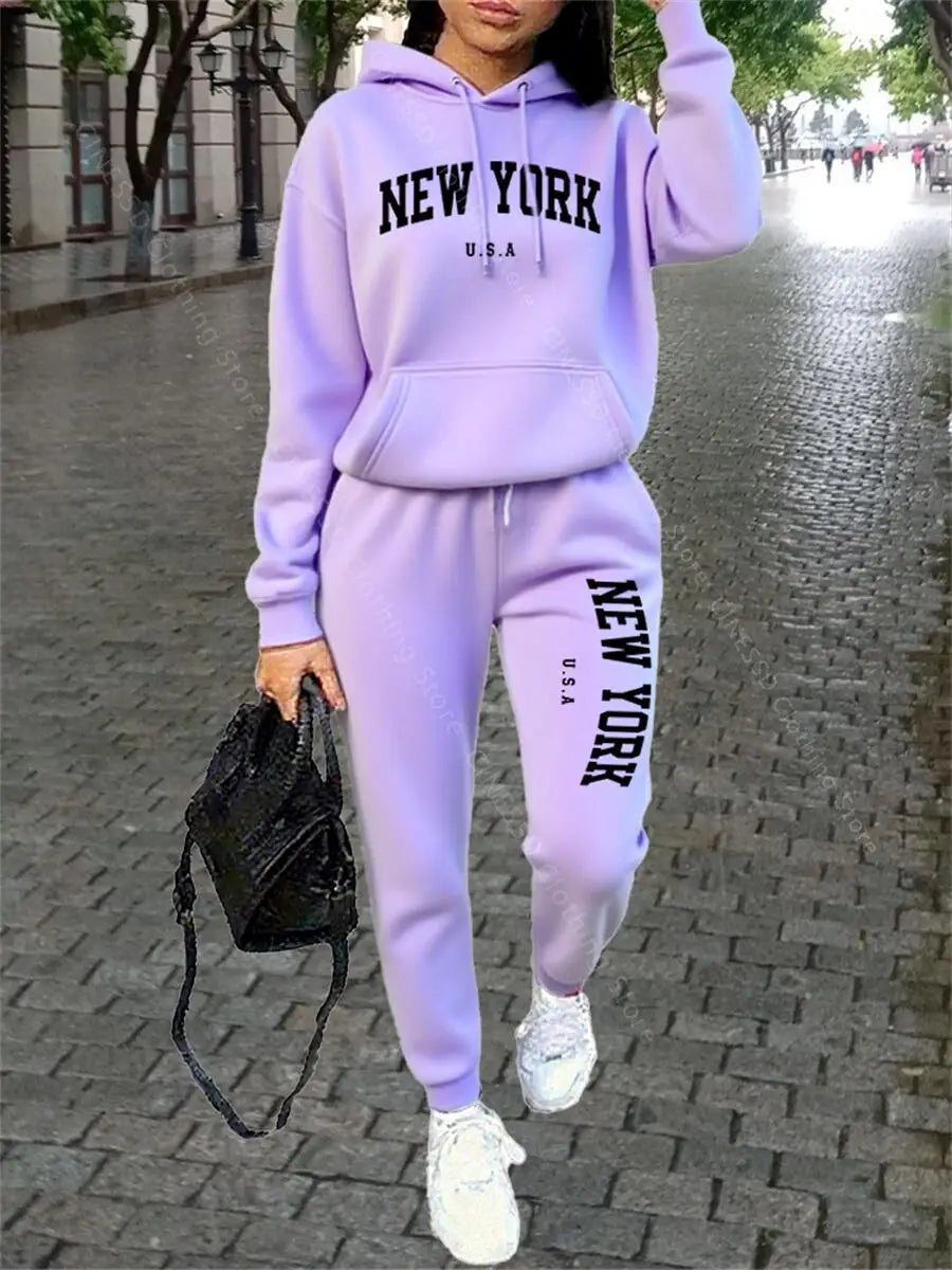 New York Women's Tracksuit — Hoodie & Pants Set
