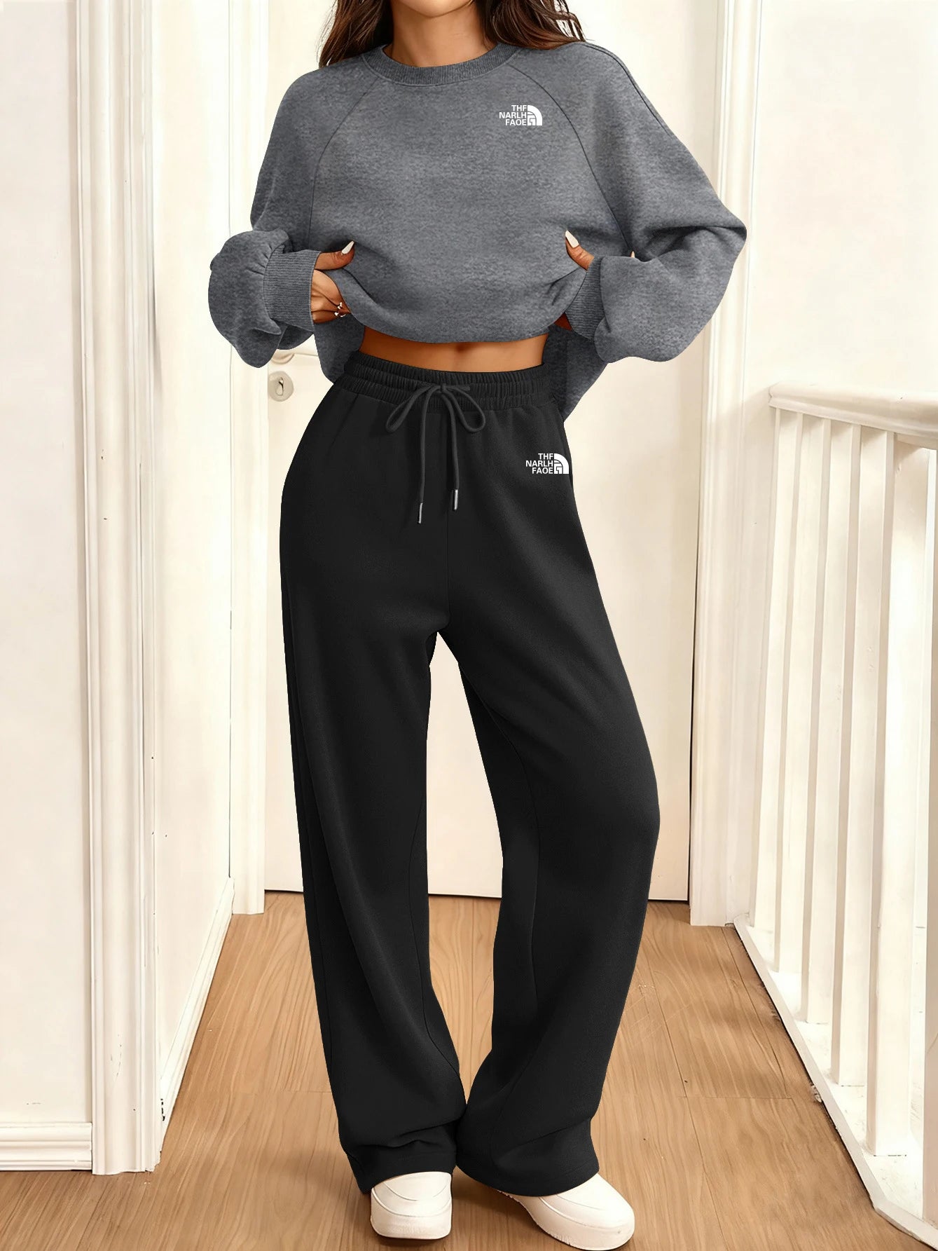 2026 Women's Tracksuit Autumn Fashion Round-Neck Sweatshirt Two Pieces Outfit Comfortable Daily Street Fitness Jogging Suit