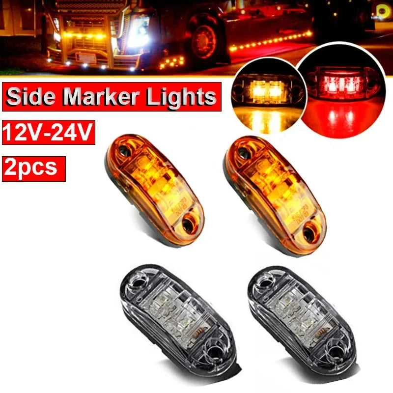 2PCS 12V 24V Truck Daytime Running lights DRL LED Lamps Warning Lights Side Marker Light LEDs Diode Light for Trailer