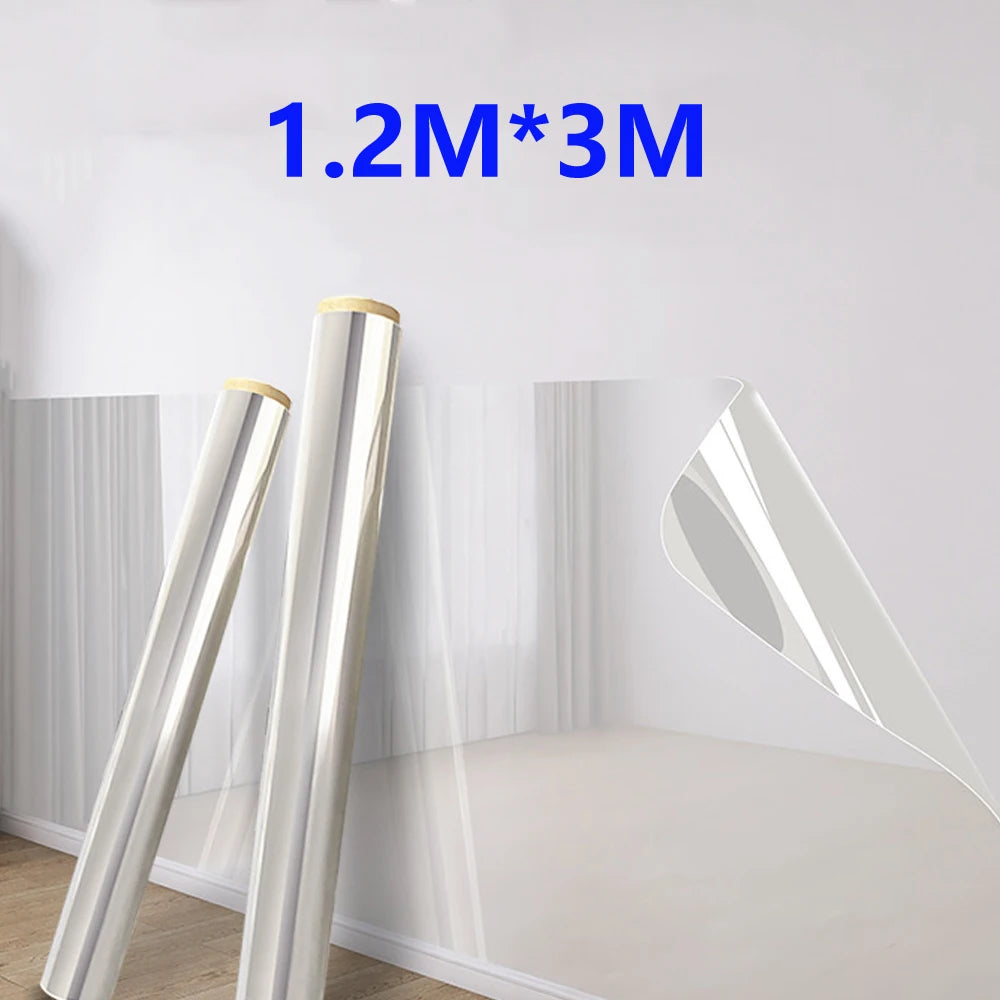 3/5/10m Transparent Electrostatic Protective Film Self Adhesive Oil Proof Wall Sticker Wallpaper Waterproof Film Home Decor