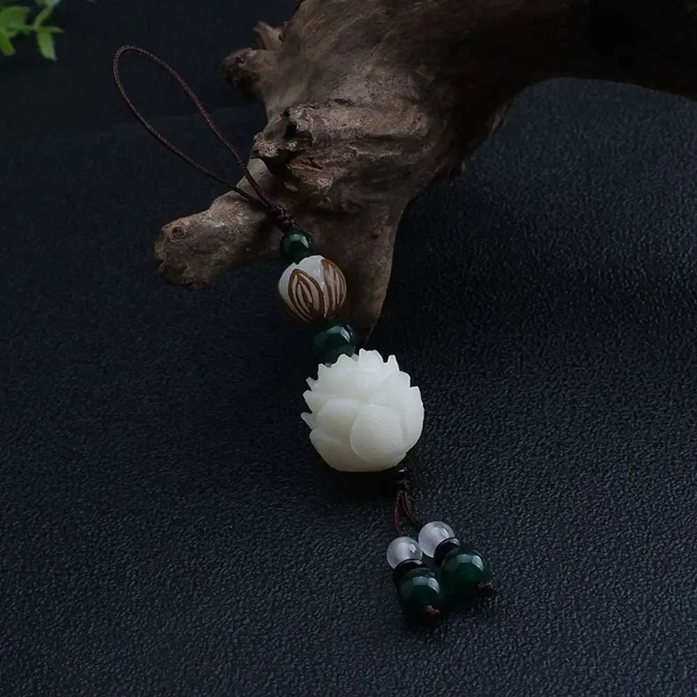 Strap Phone Accessories Chinese Style Phone Lanyard Bodhi Lotus Flower Keychain Bag Pendant Cell Phone Lanyard