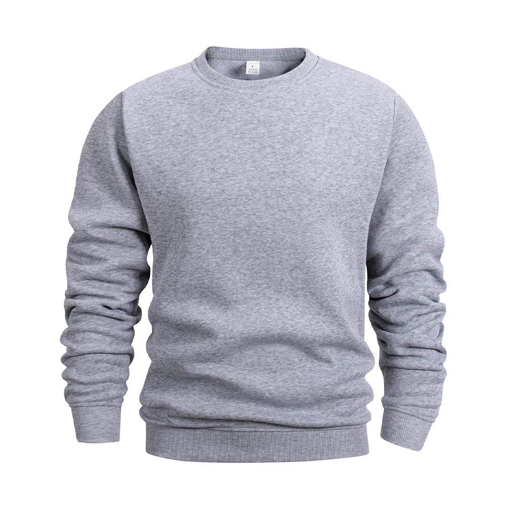 Mens Basic Hoodies Crew Neck Sweatshirts Men Fashion Casual Sport Round Neck Pullover Streetwear Solid Hoodie