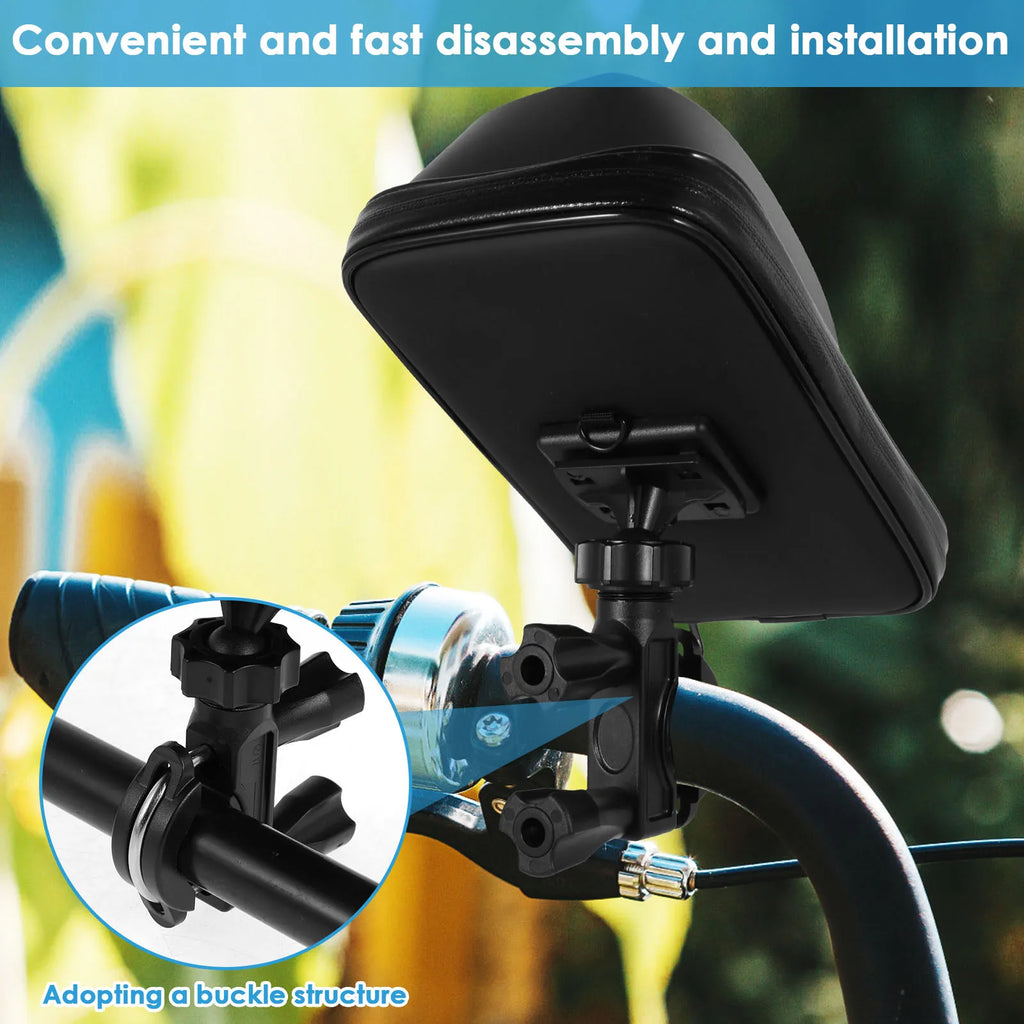 Waterproof Bicycle Cell Phone Holder Motorcycle Bike Handlebar Mobile Phone Bag For iPhone Huawei Realme Phone Stand Accessories