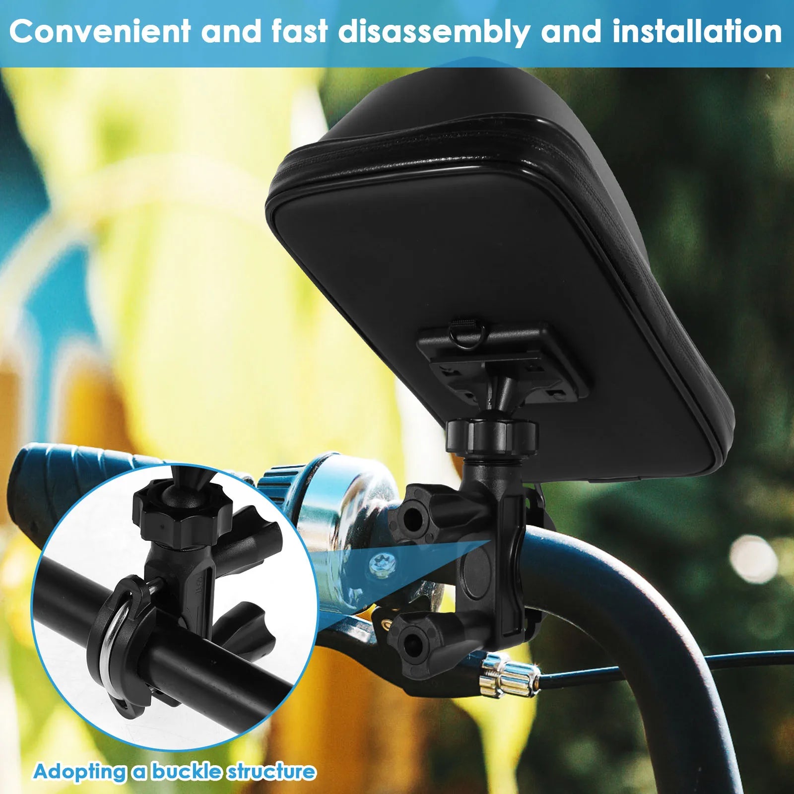 Waterproof Bicycle Cell Phone Holder Motorcycle Bike Handlebar Mobile Phone Bag For iPhone Huawei Realme Phone Stand Accessories