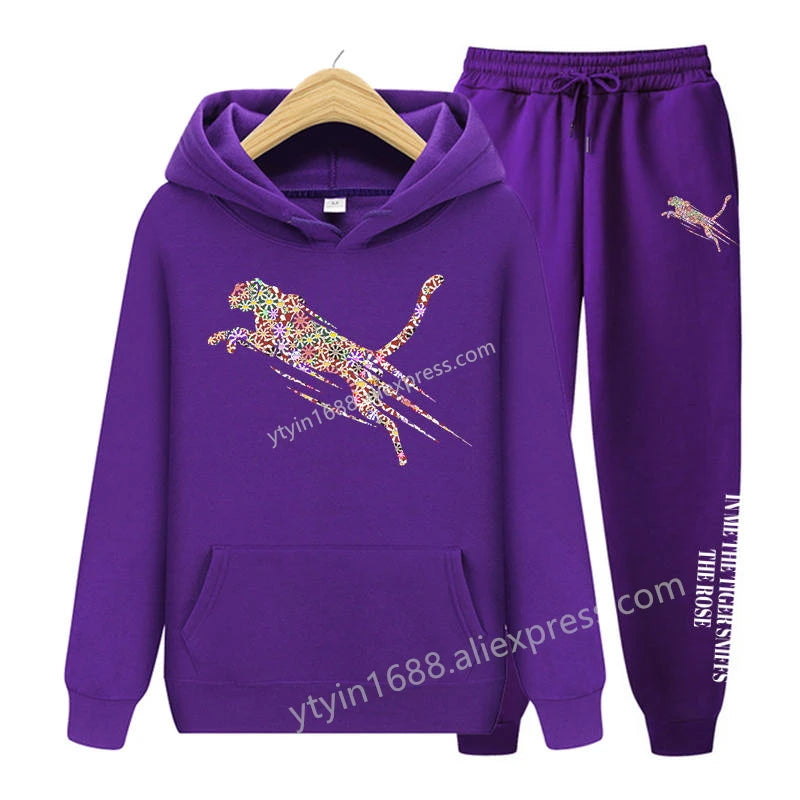 Womens TrackSuit  Aesthetic Sweatshirts Sweatpants Two-piece suit 2025 New Fleece Oversize Designer Streetwear Women Hoodie Sets