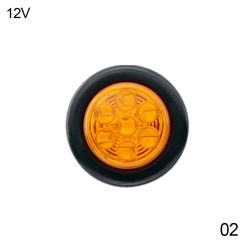 6 LED Indicators 12V 24V Round Trailer Side Marker Light Yellow White Red For Trucks Clearance Lights Truck Turn Signal Lamp