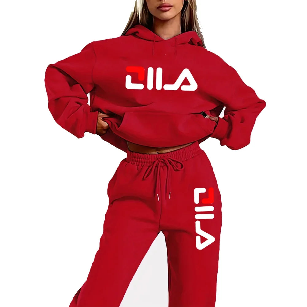 Women's Tracksuit Quality Two Piece Set for Women Fashion Jogging Sweatshirt Suit Drawstring Sports Daily Hooded Hoodies Sweatsh