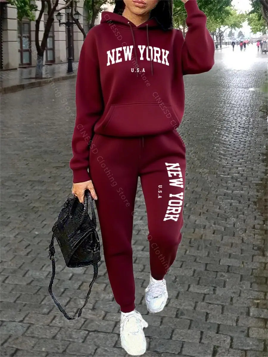New York Women's Tracksuit — Hoodie & Pants Set