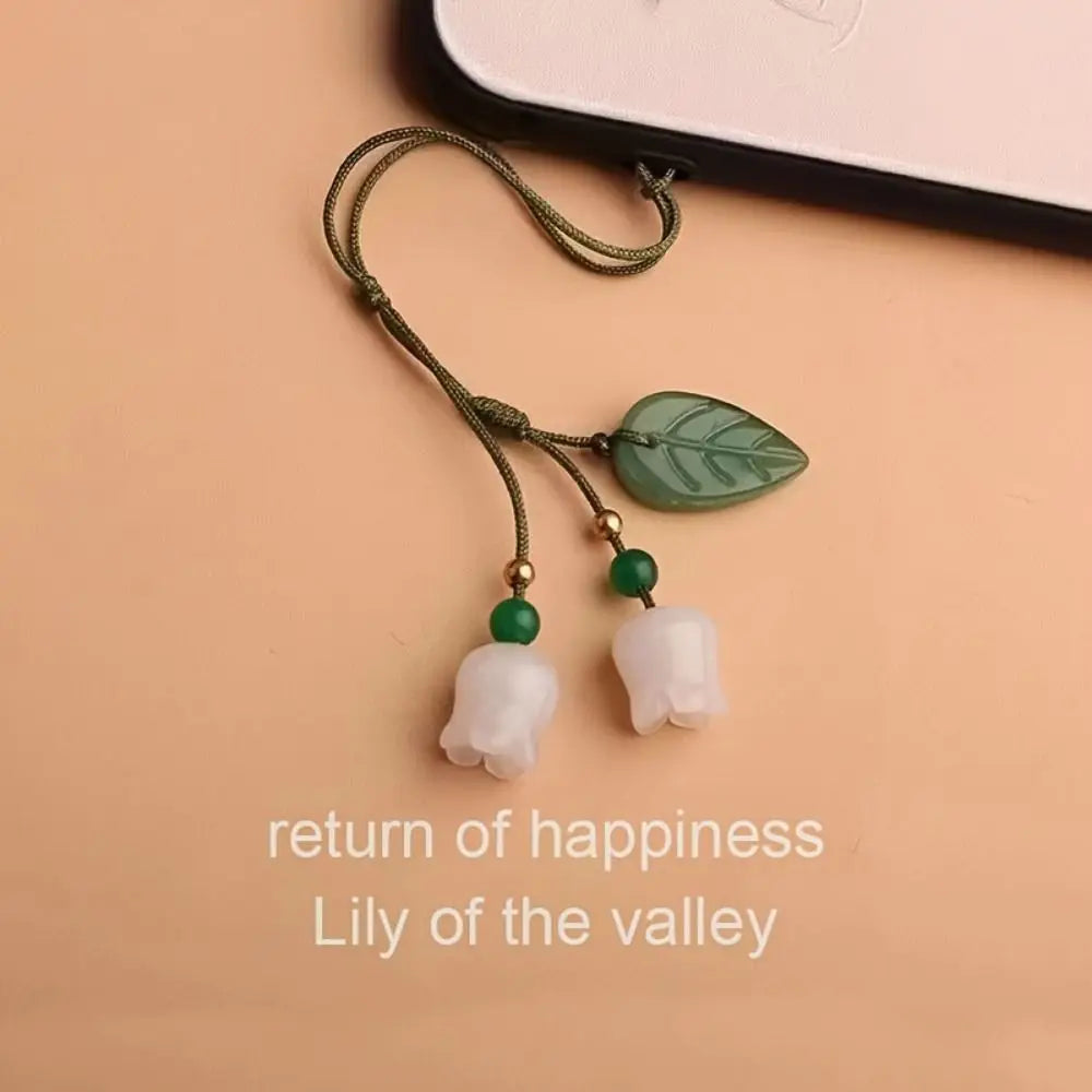 Strap Phone Accessories Chinese Style Phone Lanyard Bodhi Lotus Flower Keychain Bag Pendant Cell Phone Lanyard