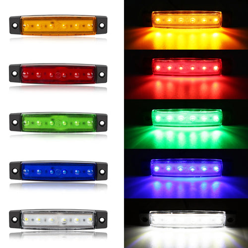 10PCS 12V-24V Led Side Marker Indicator Car Lights Front Rear for Trucks Cab RV Trailer  Amber/Red/White/Green/Blue