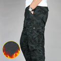 Men's Winter Cargo Pants Double Layer Fleece Warm Thick Camouflage Tactical Cotton Long Trousers Men Baggy Casual Cotton Pants