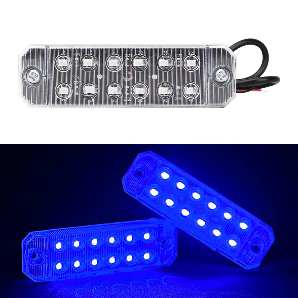 4PCS 12V 24V Truck LED Side Marker Light 12 SMD Car Emergency Strobe Warning Light Indicator Signal Light Rear Taillight