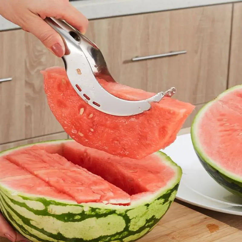 Watermelon Artifact Slicing Knife Stainless Steel Knife Corer Fruit And Vegetable Tools Watermelon Clip Kitchen Accessories