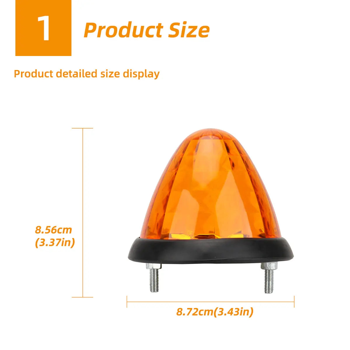 24V Truck Roof Light Warning Dome Lights for Trailer Lorry Tractor Clearance Lamp Van Side Marker Lights Amber Red White