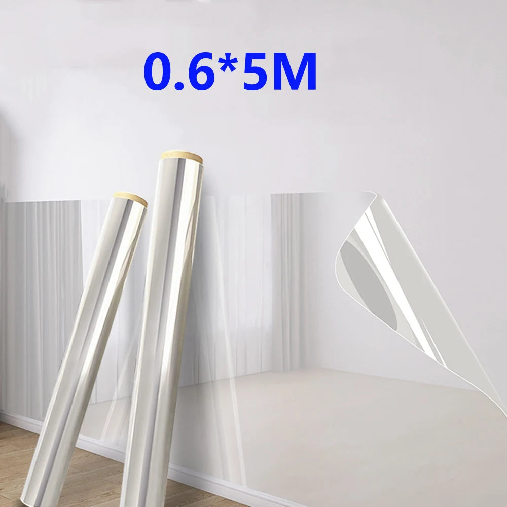 3/5/10m Transparent Electrostatic Protective Film Self Adhesive Oil Proof Wall Sticker Wallpaper Waterproof Film Home Decor